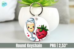 Funny Drink Valentines day Keychain, Circle Key Keychain Product Image 1