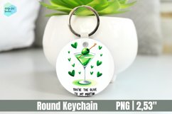 Funny Drink Valentines day Keychain, Circle Key Keychain Product Image 1