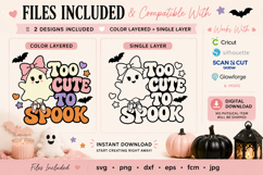 Too Cute To Spook SVG, Cute Ghost| pastel Halloween Product Image 5