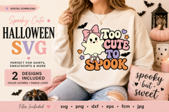 Too Cute To Spook SVG, Cute Ghost| pastel Halloween Product Image 7