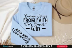 Courage Arises from Faith Sleeve SVG, Christian SVG Design Product Image 1