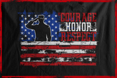 Courage Honor Respect Patriotic Veteran Salute Design Product Image 2