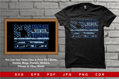 Courage Honor Respect Veteran Blue Camouflage Salute Design Product Image 1
