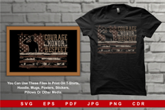 Courage Honor Respect Veteran Brown Desert Camouflage Salute Product Image 1