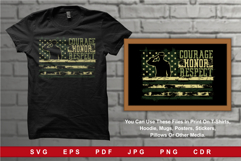 Courage Honor Respect Green Camouflage Veteran Salute Design Product Image 1