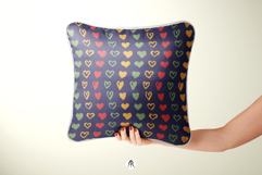 Faded Resort Hearts Seamless Patterns Hand Drawn Boho Hearts Product Image 3