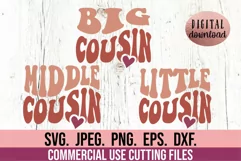 Matching Cousin SVG - Cousin Crew Design - Cousin Retro Wavy Product Image 1