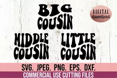 Cousin SVG - Matching Cousin Crew Design - Cousin Retro Wavy Product Image 1