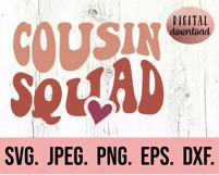 Cousin Squad SVG - Cousin Crew Design - Big Cousin Retro Product Image 2