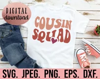 Cousin Squad SVG - Cousin Crew Design - Big Cousin Retro Product Image 3