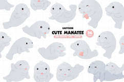Cute manatee sea cow Clipart Sea life PNG Vector Product Image 1