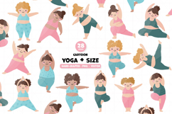 Plus Size Body Positive Yoga Poses Cartoon Set Product Image 1