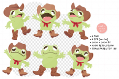 Howdy Frog Clipart Cute Cowboy Animals Cartoon Frog Product Image 2