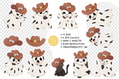 Howdy Ghost Cute Cowboy Spooky Western PNG Vector Clipart Product Image 2