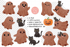 Chocolate Ghost Cute Halloween Cartoon PNG Ghost vector Product Image 2
