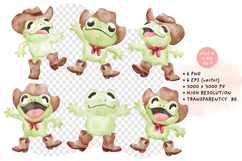 Watercolor Cute Cowboy Frog Western Cute Frog PNG &amp; Vector Product Image 2