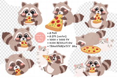 Cute Raccoon Pizza Party Kawaii Animal Cute Raccoon Product Image 2