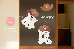 Howdy Ghost Cute Cowboy Spooky Western PNG Vector Clipart Product Image 3