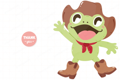 Howdy Frog Clipart Cute Cowboy Animals Cartoon Frog Product Image 3
