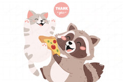 Cute Raccoon Pizza Party Kawaii Animal Cute Raccoon Product Image 4