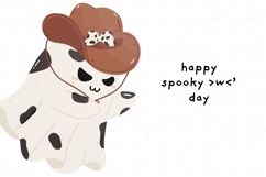Howdy Ghost Cute Cowboy Spooky Western PNG Vector Clipart Product Image 4