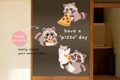 Cute Raccoon Pizza Party Kawaii Animal Cute Raccoon Product Image 3
