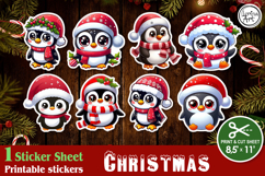 Christmas. Print & Cut Stickers PNG / Christmas Penguin Product Image 1