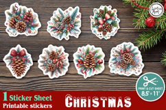 Christmas. Print & Cut Stickers PNG / Christmas Cone Product Image 1