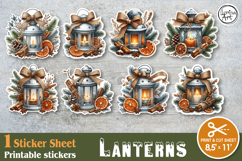 Christmas Lantern. Print &amp; Cut Stickers PNG Product Image 1