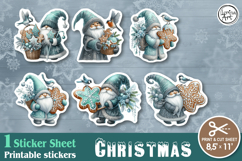 Christmas. Print &amp; Cut Stickers PNG / Gnome Product Image 1