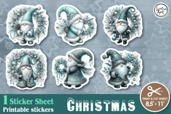 Christmas. Print &amp; Cut Stickers PNG / Gnome Product Image 1