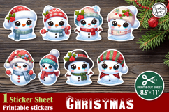 Christmas. Print & Cut Stickers PNG / Christmas Snowman Product Image 1