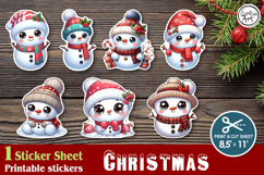 Christmas. Print & Cut Stickers PNG / Christmas Snowman Product Image 1