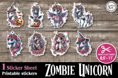 Zombie Unicorn Stickers design PNG Product Image 1
