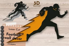 American Football 3D Layered SVG, Sport Laser Cut File decor Product Image 1