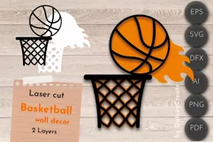 Basketball 3D Layered SVG, Sports Laser Cut File, wall art Product Image 1