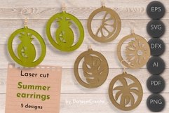 Earrings Laser Cutting Files, summer dangle jewerly bundle Product Image 1