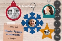 Winter photo frame for laser cut, winter ornament, keychains Product Image 1