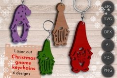 Christmas Gnome Keychains Laser Cut Files, winter Car Charm Product Image 1