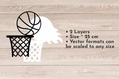 Basketball 3D Layered SVG, Sports Laser Cut File, wall art Product Image 2