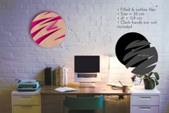 3D Layered round abstract clock, Glowforge Laser Cut File Product Image 3