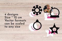 Winter photo frame for laser cut, winter ornament, keychains Product Image 2