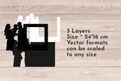 Valentines day svg, Family photo frame laser cut, baby birth Product Image 2