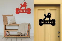 Poodle dog welcome sign, dog owner door sign svg laser cut Product Image 3