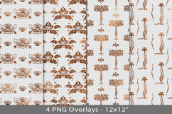 Copper foil seamless pattern overlay, PNG Product Image 1