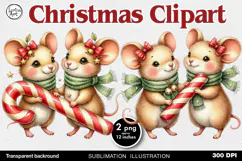 Cozy Christmas. Cute Mouse. PNG sublimation Product Image 1