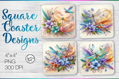 Dragonfly Coaster Sublimation Product Image 1