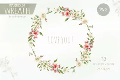 Wreath with the meadow flowers- watercolor illustration Product Image 1