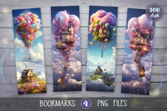 Bookmarks design - Fantasy World - Flying Houses. Product Image 1
