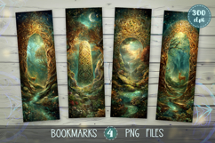 Bookmarks design - Magical Door to the Forest. Product Image 1